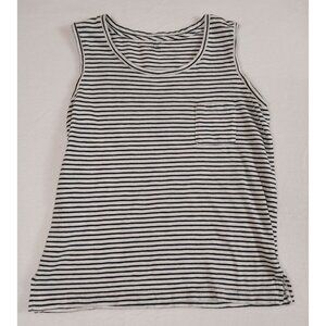 Madewell Navy Blue White Striped Front Pocket Tank Top Womens Sz XS